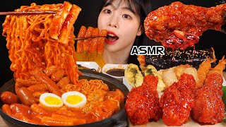 ASMR MUKBANG 직접 만든 떡볶이 양념치킨 김밥 먹방 amp 레시피 FRIED CHICKEN AND Tteokbokki EATING [upl. by Iamhaj]