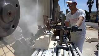 Stone quarry Shaping machine with helical cutter 🇮🇹 [upl. by Stine]