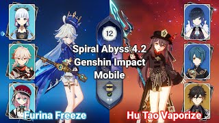 C0 Furina Ayaka amp C0 HuTao  Spiral Abyss 42 Genshin Impact Mobile [upl. by Hartley]