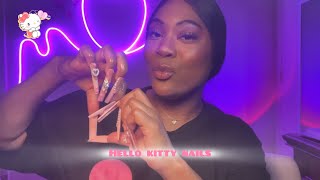 ASMR Doing My Nails 💅🏾 HELLO KITTY EDITION 🙀 [upl. by Eugatnom]