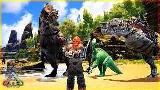 LUCHANDO CON NUESTROS DINOS MAS FUERTES  ARK SURVIVARK 35 [upl. by Atinihs]