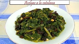 Acelgas a la catalana  Receta de Cocina en Familia [upl. by Carolin67]