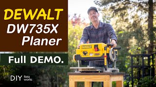 Dewalt DW735X Surface Planer Full Demonstration [upl. by Enilec]