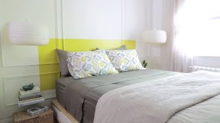 Rental Apartment Makeover DIY Painted Headboard [upl. by Eatnoid]