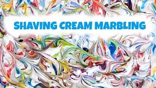 SHAVING CREAM MARBLING ❤ Fun amp Easy Activity ❤ Kids Art Video [upl. by Ahsinawt]