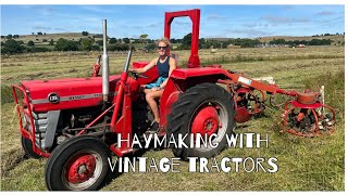 VINTAGE TRACTORS AT WORK  HAYMAKING [upl. by Nnairet]