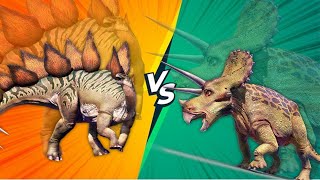 Stegonosaurus vs Triceratops vs Parasaurolophus  Animal Revolt Battle Simulator [upl. by Tallbott455]