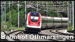 Viel Zugverkehr am Bahnhof Othmarsingen Kanton Aargau Schweiz 2018 [upl. by Gemini738]