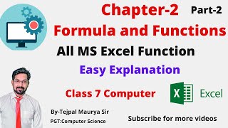 Chapter 2 Formula and functions  Part 2  Class 7 Computer  Easy Explanation with Practical [upl. by Assela]