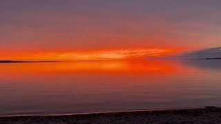 Beautiful red skies sunrise over Lake Superior in Ashland [upl. by Romanas]