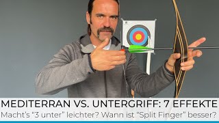 Bogensport Technik Grifftechniken in die Sehne  7 Effekte von Mediterran vs 3 Unter [upl. by Alyahs565]