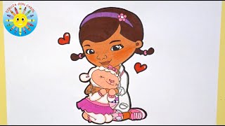 Coloreando a la Doctora Juguetes y a Lanitas  Have fun coloring Doc McStuffins and Lambie [upl. by Arlon]