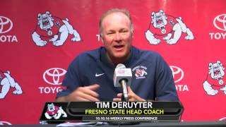 Fresno State Football Tim DeRuyter Weekly Press Conference 101016 [upl. by Ines702]