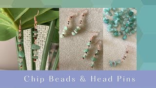 beaded chip crystal gemstone earrings tutorial [upl. by Franni]