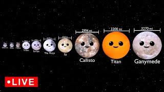 Planet Comparison for kids 🔴🌙🪐🌎  Planet video  How Many Moons Does Each Planet Have  Top 10 Moons [upl. by Eirallam]