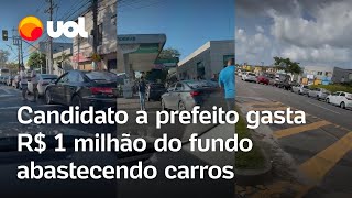 Candidato a prefeito gasta R 1 milhão do fundo abastecendo carros [upl. by Nnylyak946]