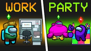 NEW WORK to PARTY IMPOSTER ROLE in Among Us Funny Mod [upl. by Pierro264]