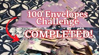 100 Envelopes Savings Challenges COMPLETED and UNSTUFFED  Life Update [upl. by Ahsimek]