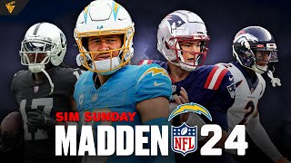 Chargers vs Broncos  at Patriots  at Raiders  Madden Simulation 2024  Director LIVE [upl. by Aydni397]