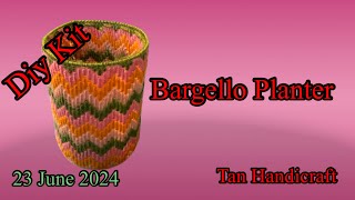 Tutorial ke 1611  Diy kit Embroidery Bargello Planter [upl. by Ojybbob537]