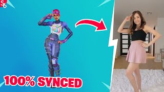 Pokimanes Poki Emote in Real Life 100 SYNC  Fortnite Battle Royale [upl. by Bonner]