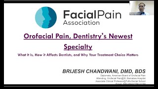 Facial Pain Association Dr Brijesh Chandwani Webinar [upl. by Hailat209]