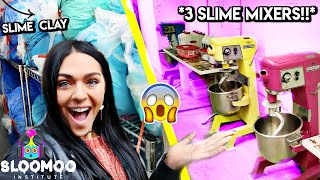 GIANT SLIME FACTORY TOUR at SLOOMOO institute 1000 slime glue gallons [upl. by Almat]