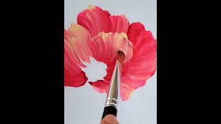 pintando flores con acrílico pinturafloral art easypainting artshorts acrylicpainting [upl. by Tomaso]