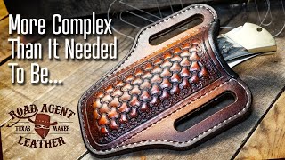 Making a Lined folding pocket knife sheath Leatherworking ASMR [upl. by Anytsirk]