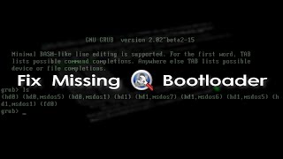 Repair missing bootloader  BootRepair Disk  GRUB Bootloader fix  BOOTMGR missing  NTLDR missing [upl. by Ameehsat]