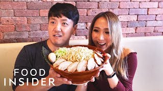 16Pound Tsukemen Ramen Challenge With Strictly Dumpling  Can We Finish It [upl. by Kahcztiy337]