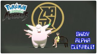 ✨Pokémon Legends Arceus CATCHING SHINY ALPHA CLEFAIRY IN MMO… EVOLUTION TO CLEFABLE✨ [upl. by Goldshell]