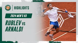 Rublev vs Arnaldi Round 3 Highlights  RolandGarros 2024 [upl. by Refeinnej]