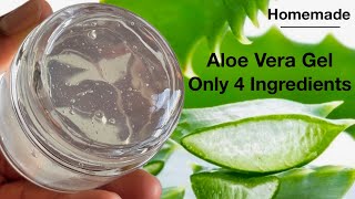 How To Make Aloe Vera Gel At Home With Only 4 Ingredients For Face And Hair Store For One Year [upl. by Neil232]