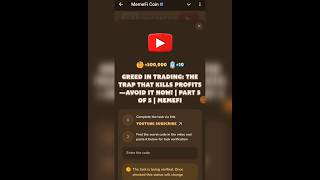 Greed in trading the trap that kills profits—avoid it now  part 5 of 5  memefi  ytshorts [upl. by Krischer]