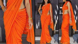 How To Drape Saree In Different Style  Saree Draping Like Bollywood Actress [upl. by Namref765]