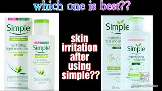 Simple Hydrating light moisturizer vs Replenishing rich moisturizer  comparison [upl. by Aehtorod]