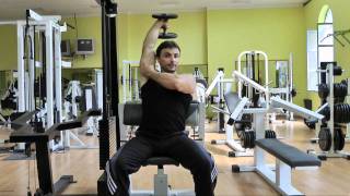 EXTENSION DE CODO PARA TRICEPS con mancuerna  Tutorial completo [upl. by Elberta856]