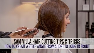 How To Cut Hair Into a Steep Angle and Maintain Length In The Front [upl. by Adnical]