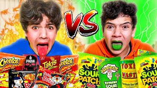 EATING the Worlds SPICIEST vs SOUREST foods GAG [upl. by Celia960]