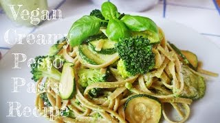 ❀ VEGAN CREAMY PESTO PASTA RECIPE ❀ My Favourite ♡ [upl. by Atirys]