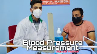 How to Check Blood Pressure Manually Using Sphygmomanometer  Blood Pressure Measurement [upl. by Lemar]