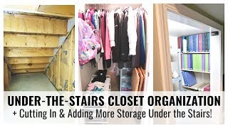 LIVING ROOM CLOSET ORGANIZATION amp HOW TO BUILD STORAGE UNDER THE STAIRS  UNDER STAIRS STORAGE DIY [upl. by Scever]