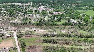 05072024 Barnsdall Oklahoma  Tornado Path with Damage Via Drone [upl. by Ityak]