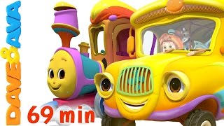 🚐 Wheels on the Bus and Vehicle Songs  Buses Trains Plus Lots More Nursery Rhymes by Dave and Ava [upl. by Inobe]