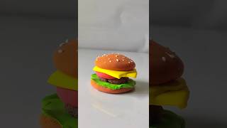 DIY cutest burger 😍🍔  DIY super clay How to make burger with clay clay clayart art shorts [upl. by Kirenoj]