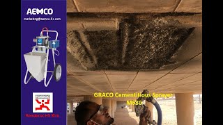 GRACO Cementitious Sprayer M680 sprays FOSROC RENDEROC HS EXTRA  AEMCO [upl. by Oiramad]