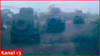 Footage of Ukrainian soldiers advancing with equipment and breaking through defense line in Kursk [upl. by Brenda]