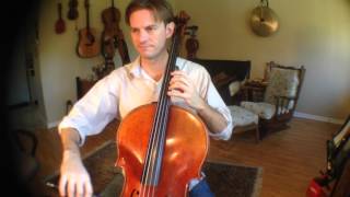 2 Octave F minor Scale whole notes cello practice [upl. by Tterraj]