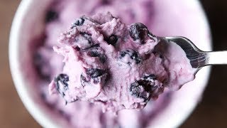 Healthy Snack Ideas  3 Ingredient Frozen Blueberry Greek Yogurt  YOGURTTI 30 [upl. by Caspar507]